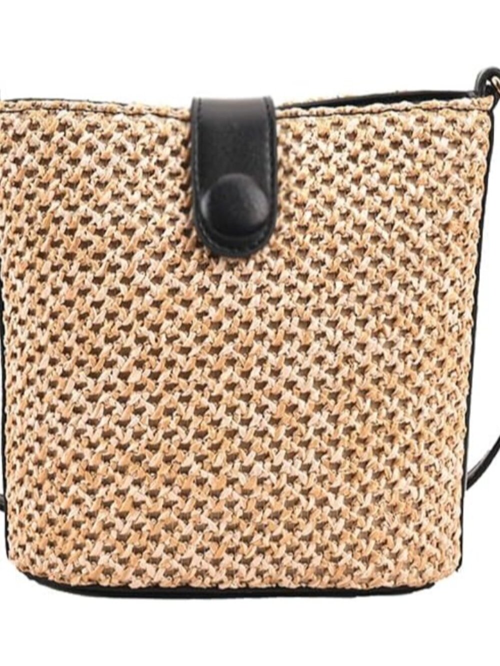 Women Straw Crossbody Bag Beach Handmade Rattan Shoulder Bags Hand Woven Leather